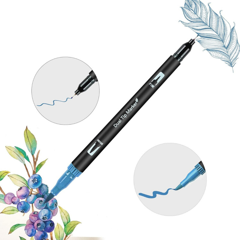 Set 60 Marcadores De Doble Punta Varios Colores Con Estuche Set 60 Marcadores De Doble Punta Varios Colores Con Estuche