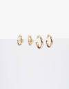 Aros Argollas Set Metal Set De Argollas Margarita Bañado En Oro - Dorado