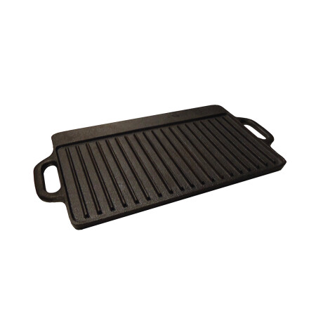Plancha Gril Rectangular de Hierro con Asas Negra
