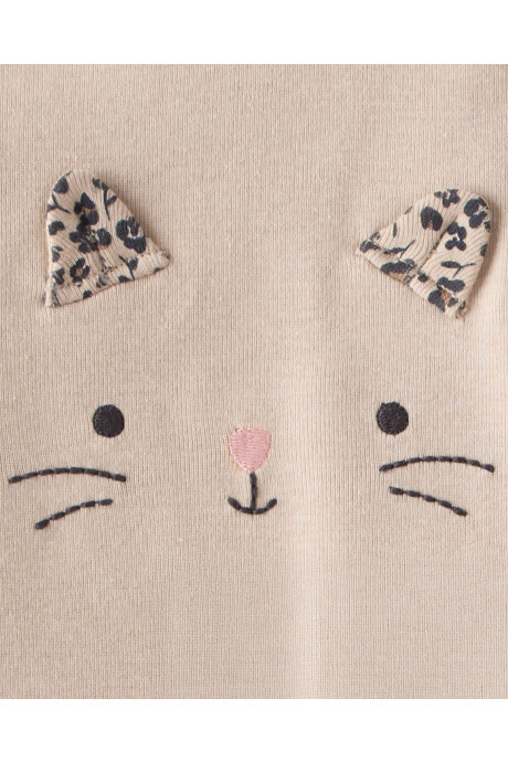 Set tres piezas de algodón, pantalón y dos bodies, diseño guepardo Sin color