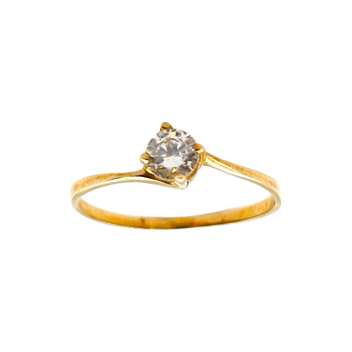 Anillo Solitario-Oro bajo-Piedra Zirconia-AN8079 - conpiedra 