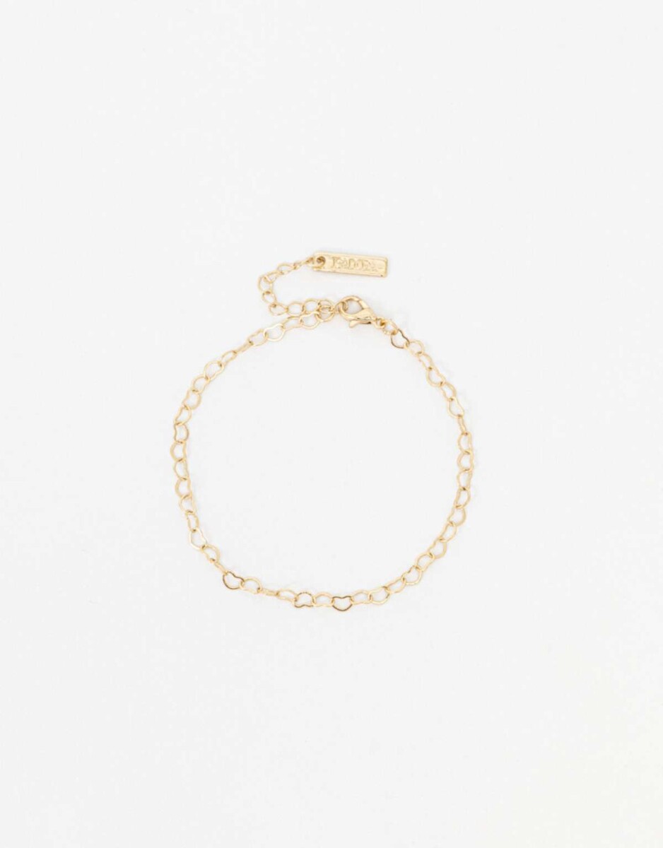 Pulsera Metal Corazones - Dorado 