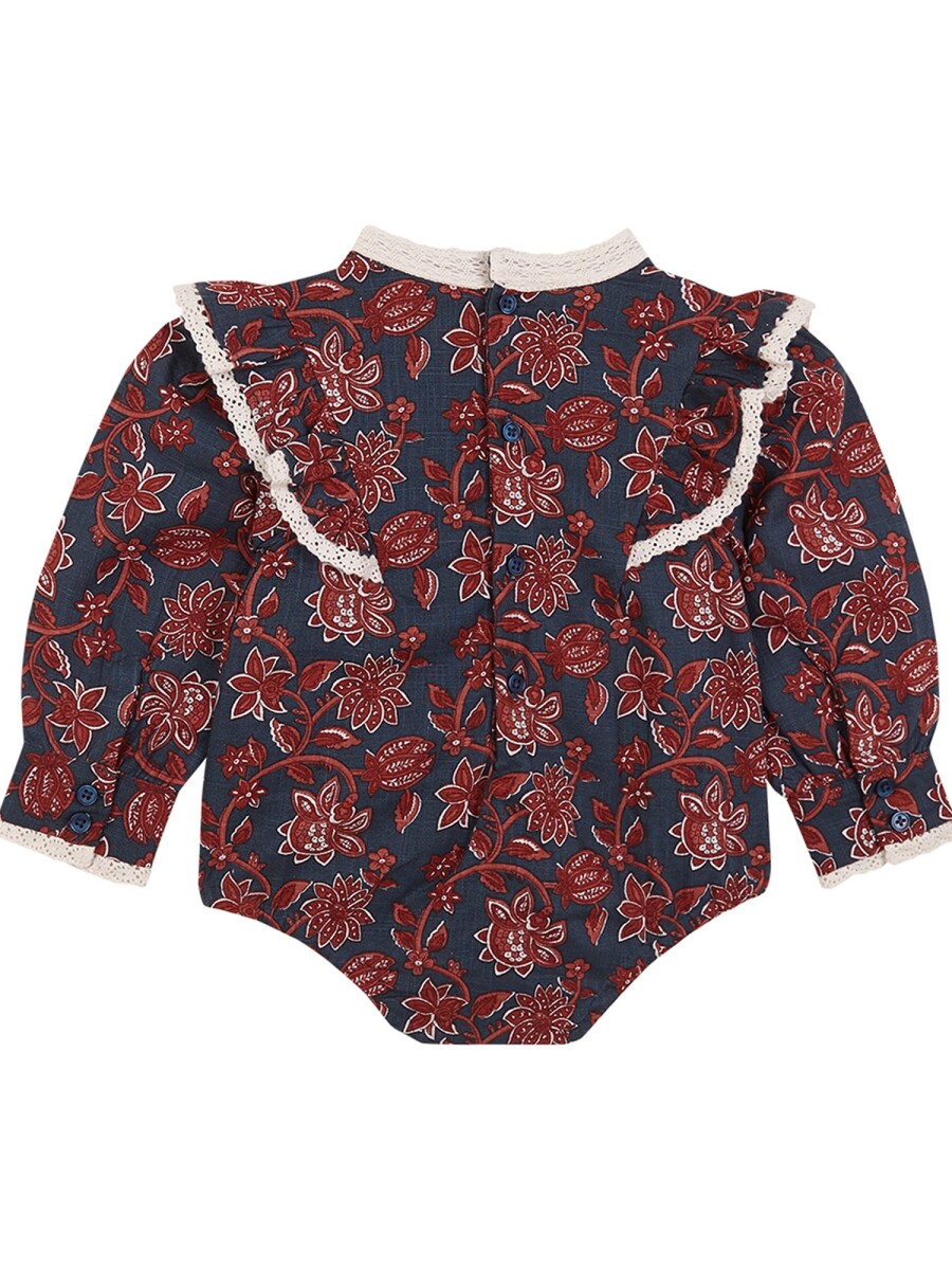 Ranita Estampado De Flores Petroleo