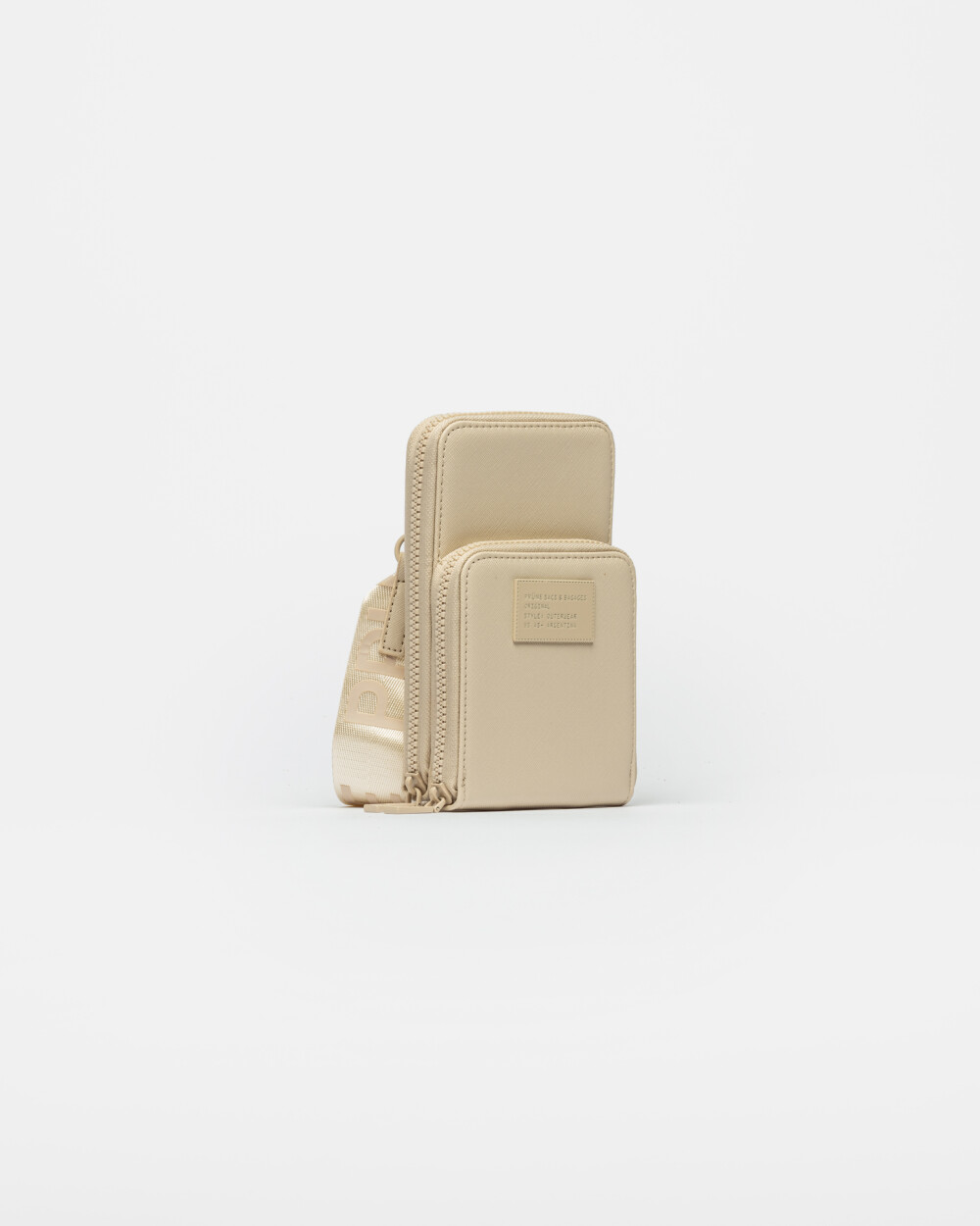 Mini Bag Amy En Efecto Cuero Saffiano Natural