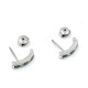 Aros 18K Blanco Con Brillantes Y Esmeraldas Aros 18K Blanco Con Brillantes Y Esmeraldas