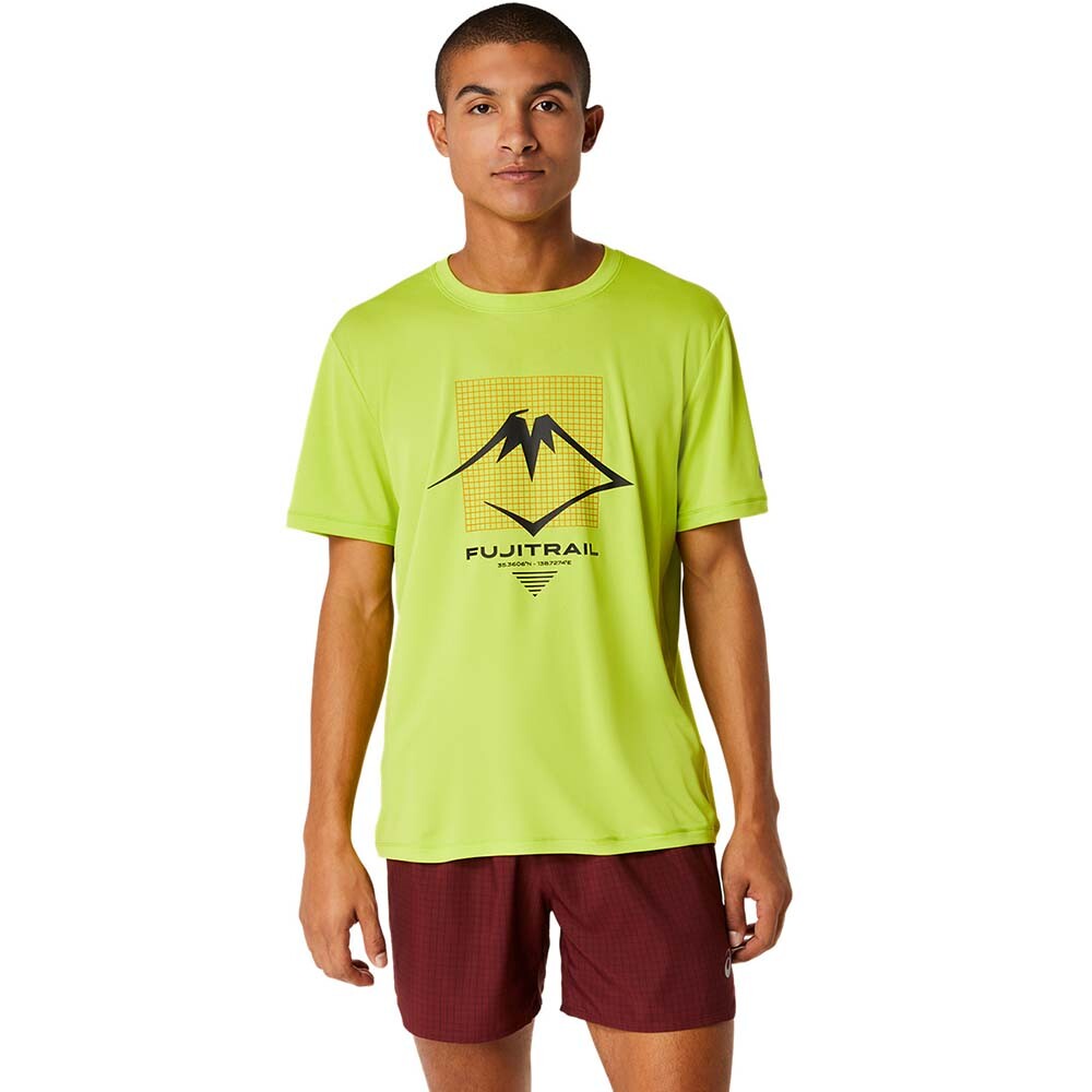 Fujitrail Logo Ss Top M - Hombre Neon Lime/br.orange/performanc