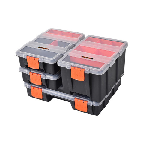 Kit 4 organizadores base negra tapa transparente TT0068