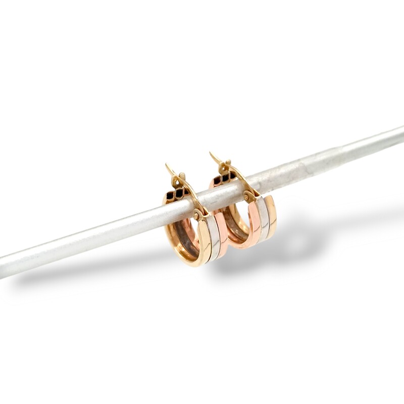 Caravanas Triple aros de oro- Oro bajo - Sin piedra- CA8266 sinpiedra