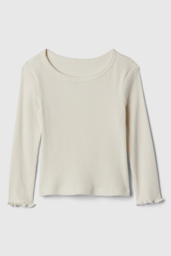Remera Rib Manga Larga Toddler Niña Ivory Frost