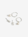 Aros Sets Perlas Set De Aros Plata 925 - Plateado