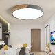 Luminaria Plafon Led Diám 40cm Metal Y Madera Varios Colores Gris