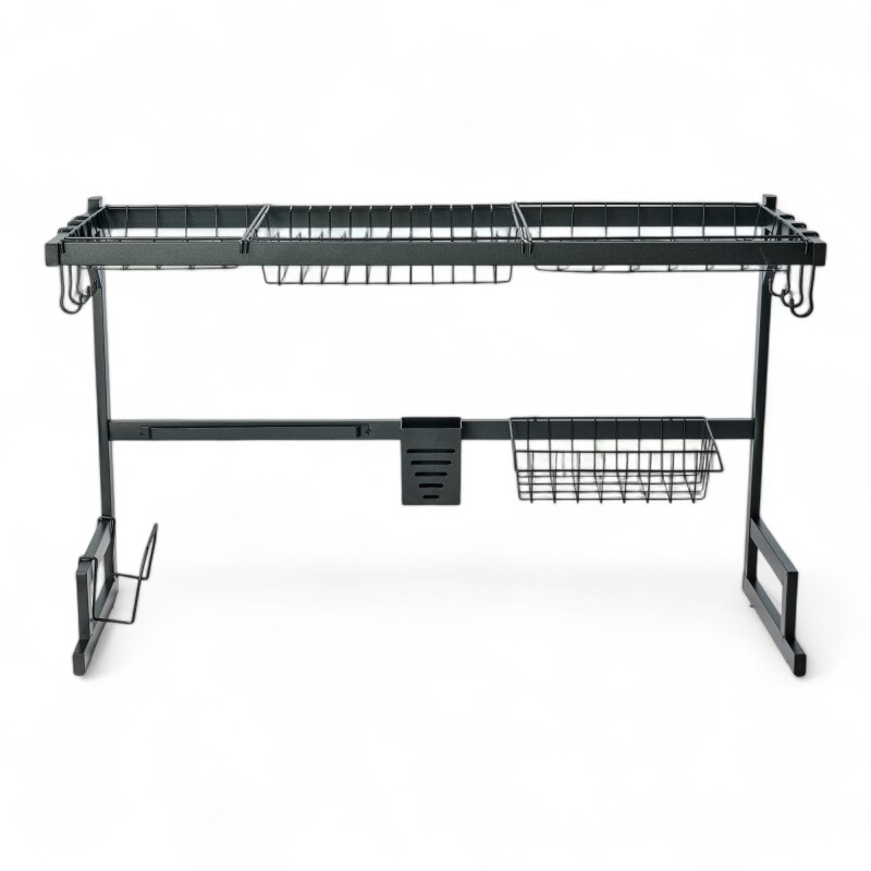 Escurridor Sobre Pileta Grande 85cm Multifunción 4 En 1 Negr Negro