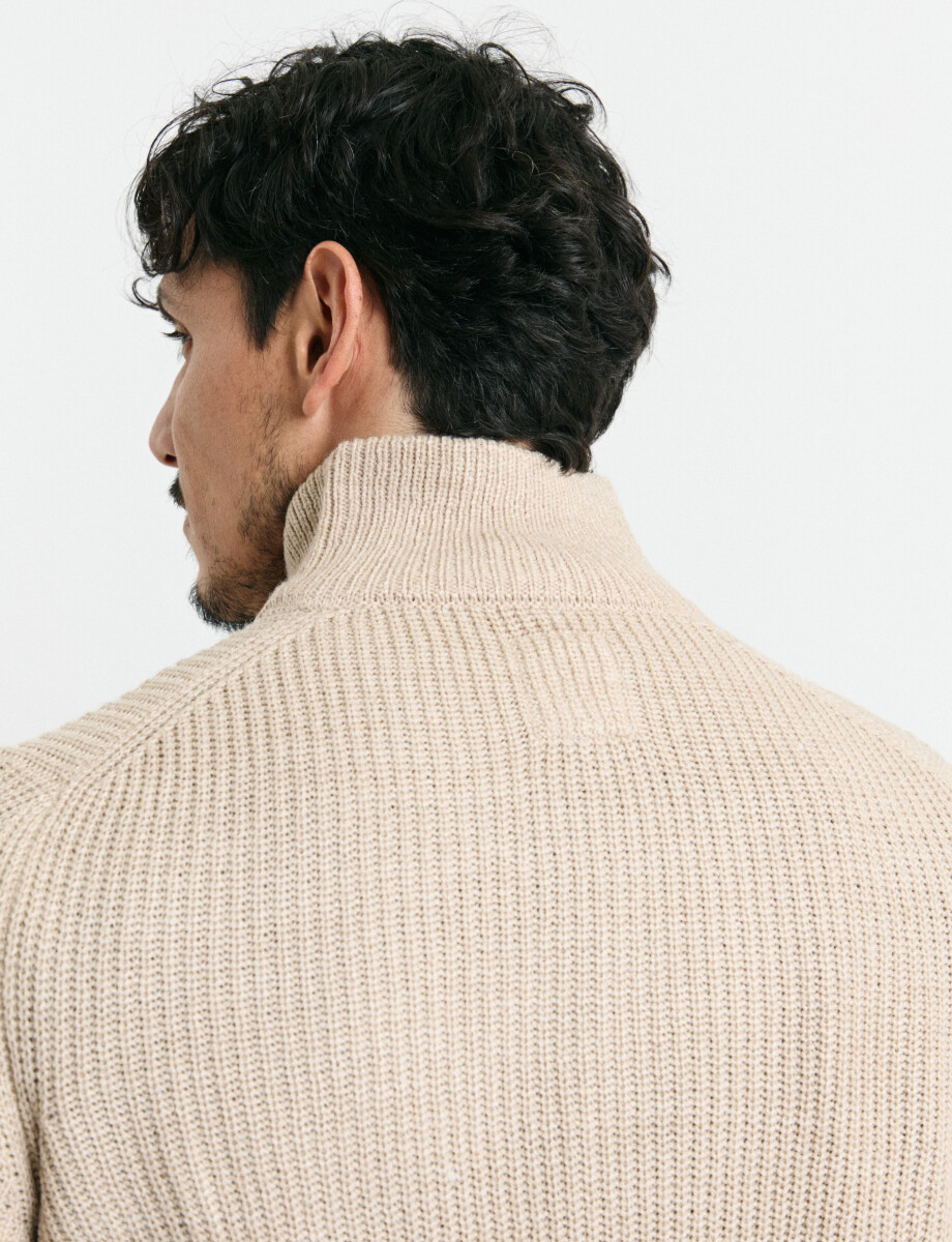 470587 SWEATER PUNTO MEDIO CIERRE HARRY Beige