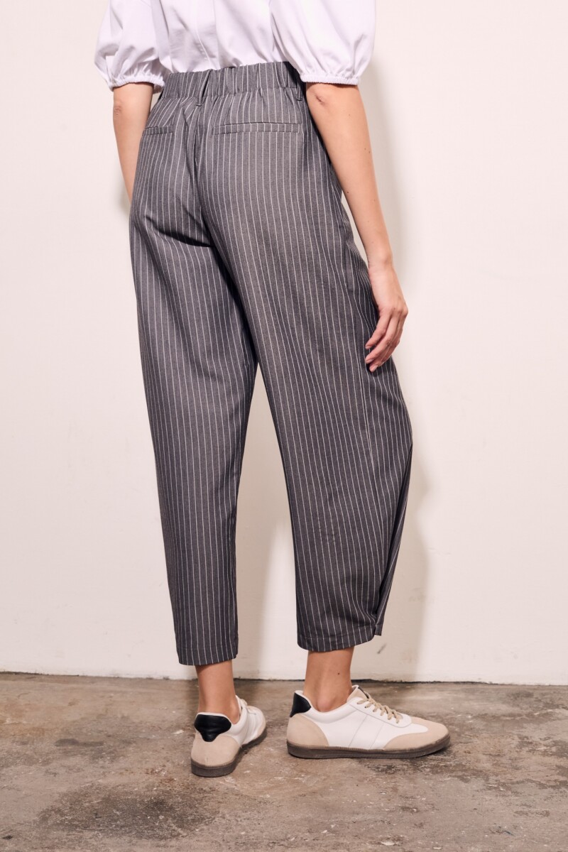 Pantalón A Rayas Gris