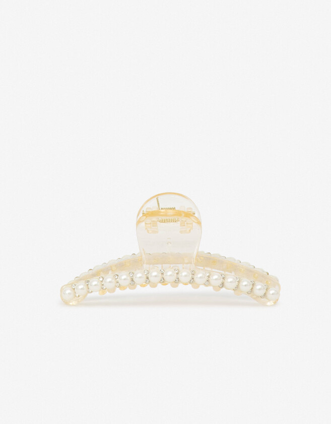 Broche Con strass y perlas Broche Con Perlas - Blanco Crudo