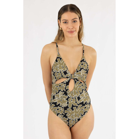 Malla mora estampada Green palms