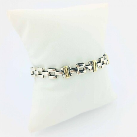 Pulsera de plata 925 y double en oro 18 ktes. Modelo, PANTER. Pulsera de plata 925 y double en oro 18 ktes. Modelo, PANTER.