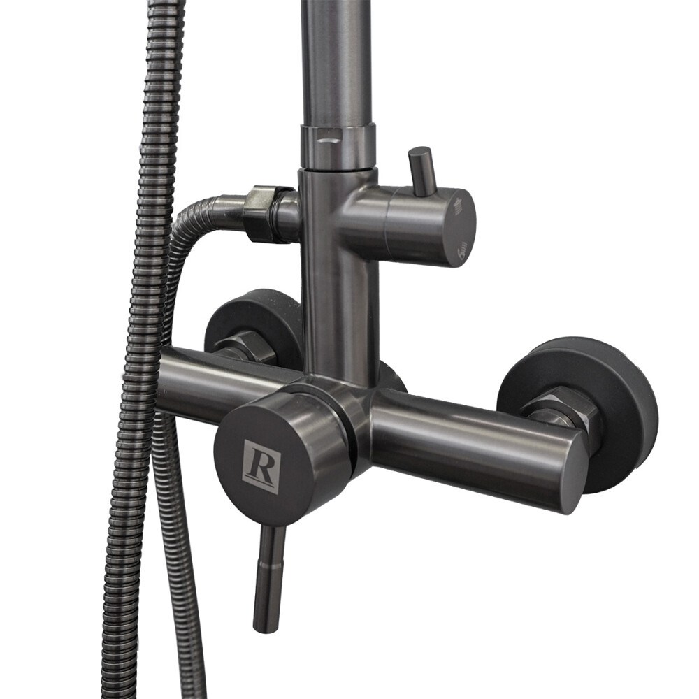 BARRAL WICO COLOR GRAFITO C/DUCHA MONOCOMANDO Barral Wico Color Grafito C/ducha Monocomando