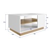 Mesa Ratona De Centro Living Blanco/Roble Con Estante Lumax Mesa Ratona De Centro Living Blanco/Roble Con Estante Lumax