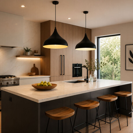 Lámpara Colgante Nórdica Metal E27 Diseño Moderno Deco Negro