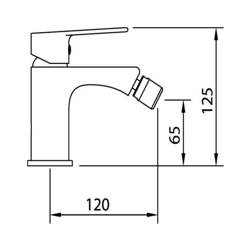 Griferia De Bidet Frontal Negro Mate Line Agora Xtreme Clever 000