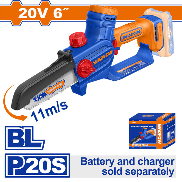 MINI MOTOSIERRA 6´´´´ A BATERIA P20S 20V BRUSHLESS C/CADENA + VAINA + LLAVE MINI MOTOSIERRA 6´´´´ A BATERIA P20S 20V BRUSHLESS C/CADENA + VAINA + LLAVE