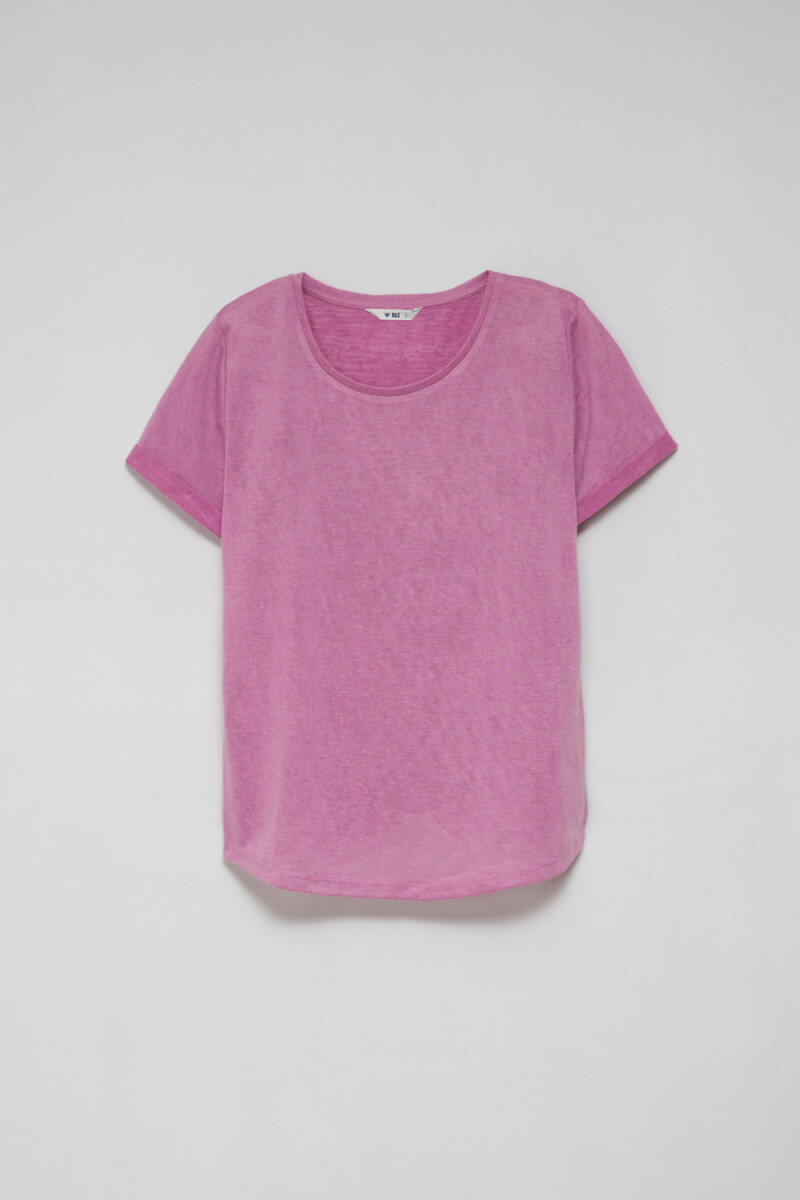 Camiseta manga corta ramio - Rosa 