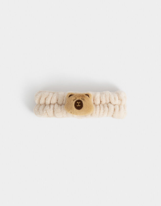 Vinchas Infantiles Osito Vincha Textil Con Osito - Marron Beige