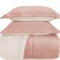 Acolchado Terciopelo y Corderito KARSTEN c/porta Almohada QUEEN Sonata Rosa con Natural