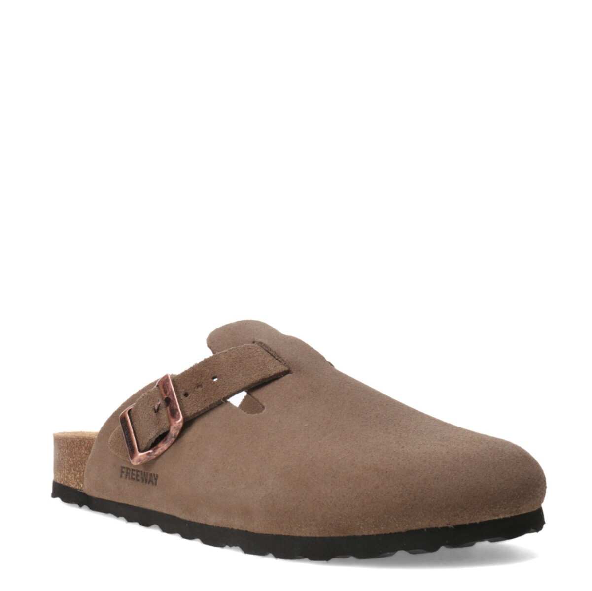 Sandalias de Mujer Freeway Zueco Casual 1 Hebilla - Taupe 