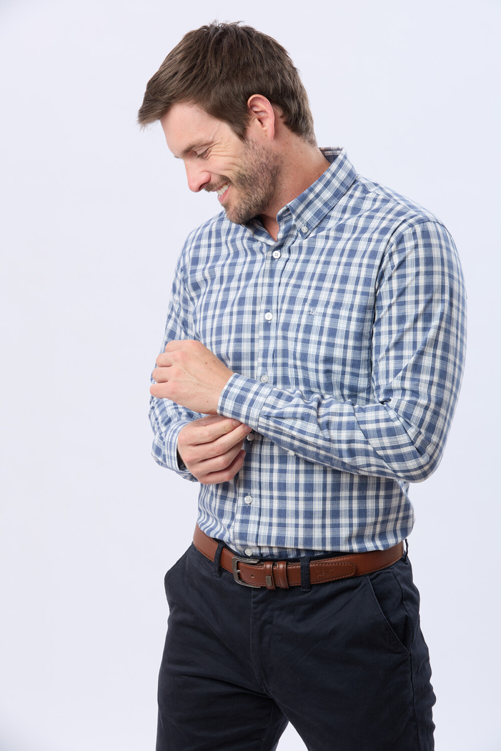 CAMISA A CUADROS Azul