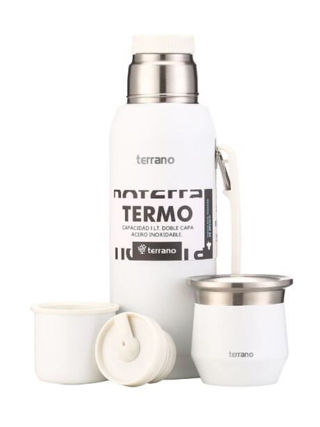 Kit Competo - Termo Acero 1LT + Mate Flap Blanco