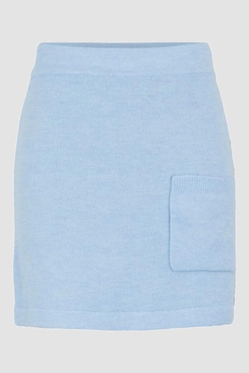 falda tejida eamy con bolsillos - Chambray Blue 