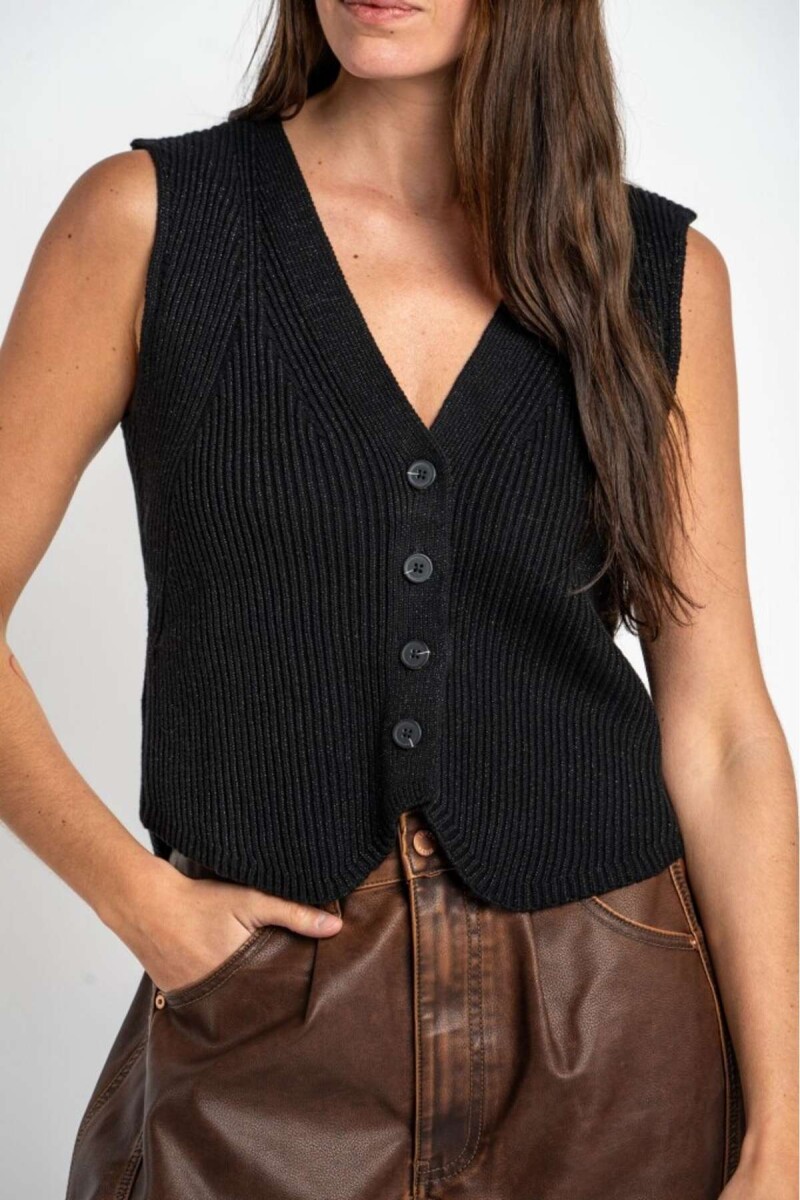 Chaleco Botones - Negro 