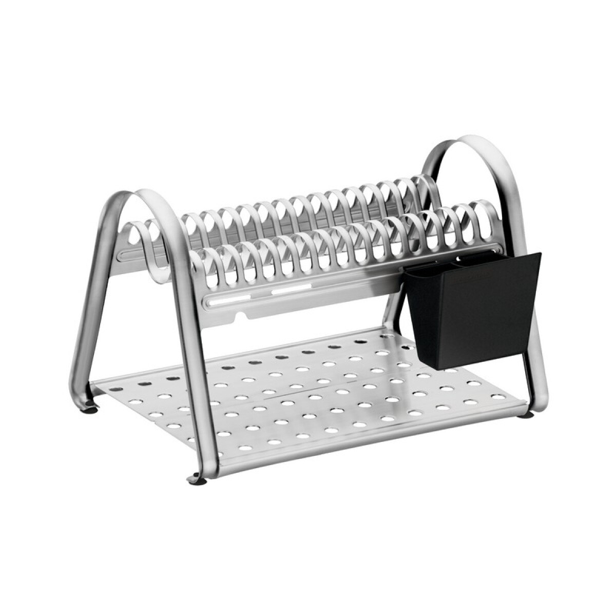 Escurridor para platos en cromo y negro, modelo CICLO - TF1602 