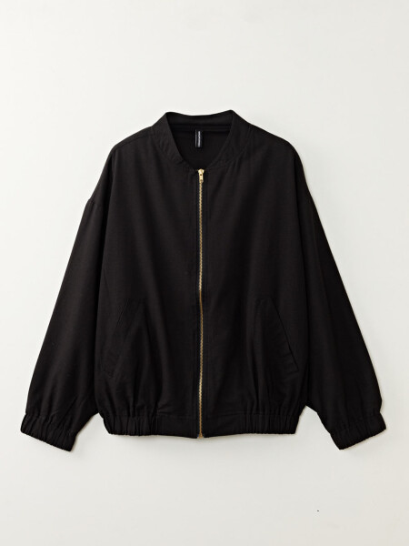 Bomber con lino Negro
