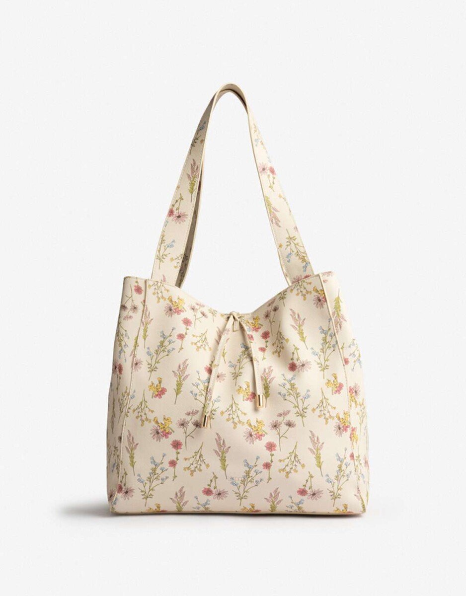 Shopper Con Bolso - Estampado Flores 