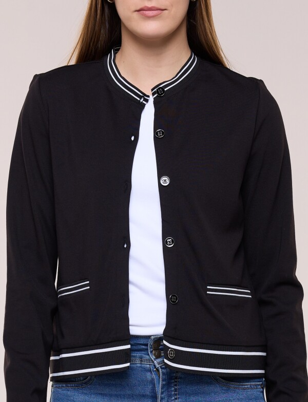 Cárdigan Varsity Abotonada NEGRO