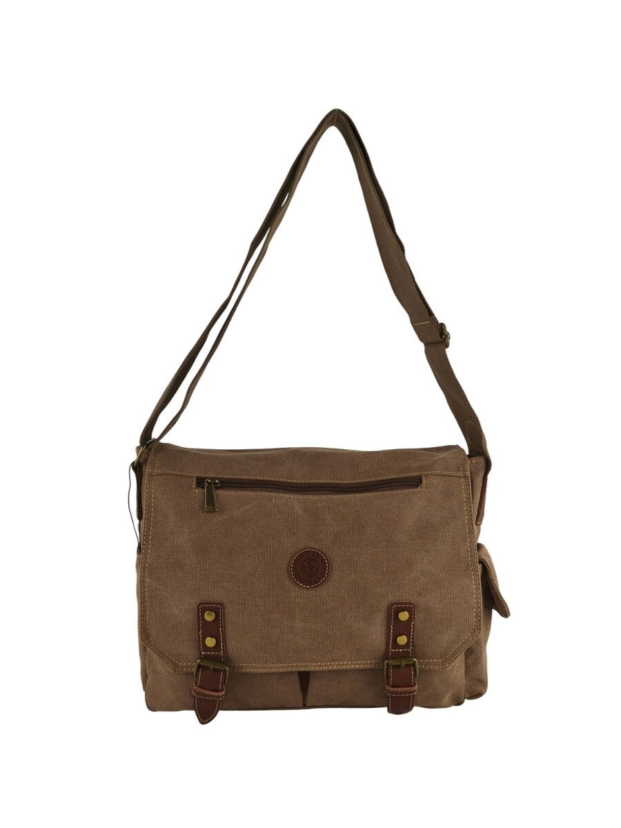 Bolso mensajero de lona - Marrón 