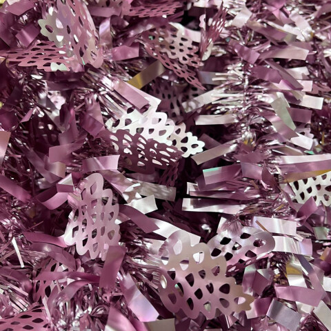 Guia/Boa Navideña con DIseño Rosa