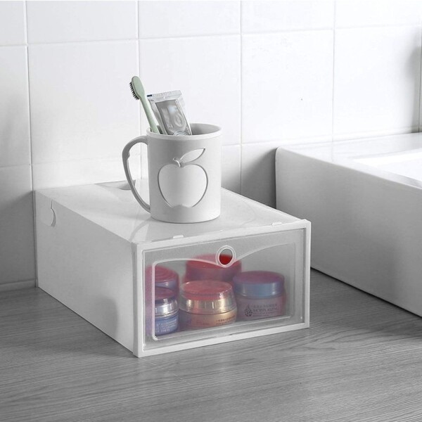 Cajas Estantes Organizador Rack Zapatos Zapatera Apilabl X48 Color Variante Blanco grande