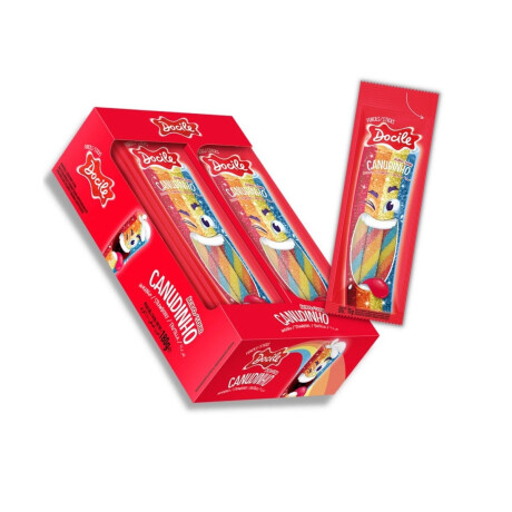Goma Docile Canudinho x 12 Frutilla - Multicolor