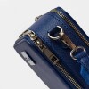 Bandolera New Penny en Efecto Cuero Zaffiano Azul