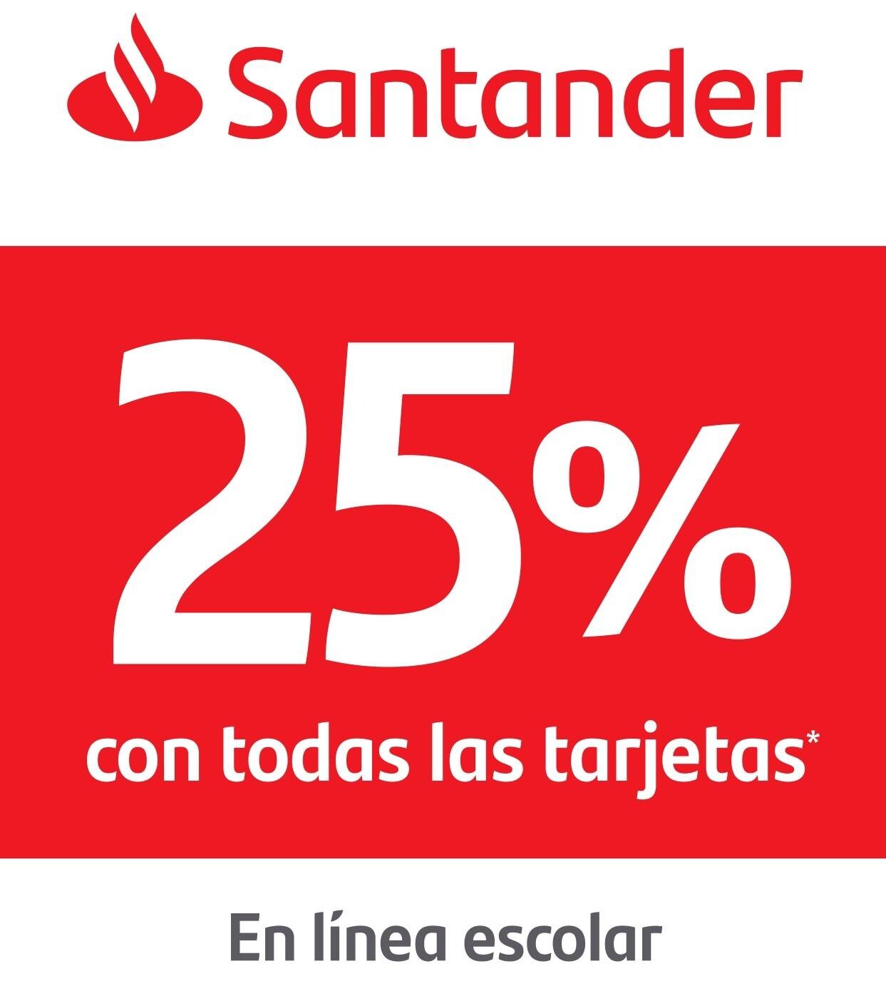 25% Santander Crédito y Débito