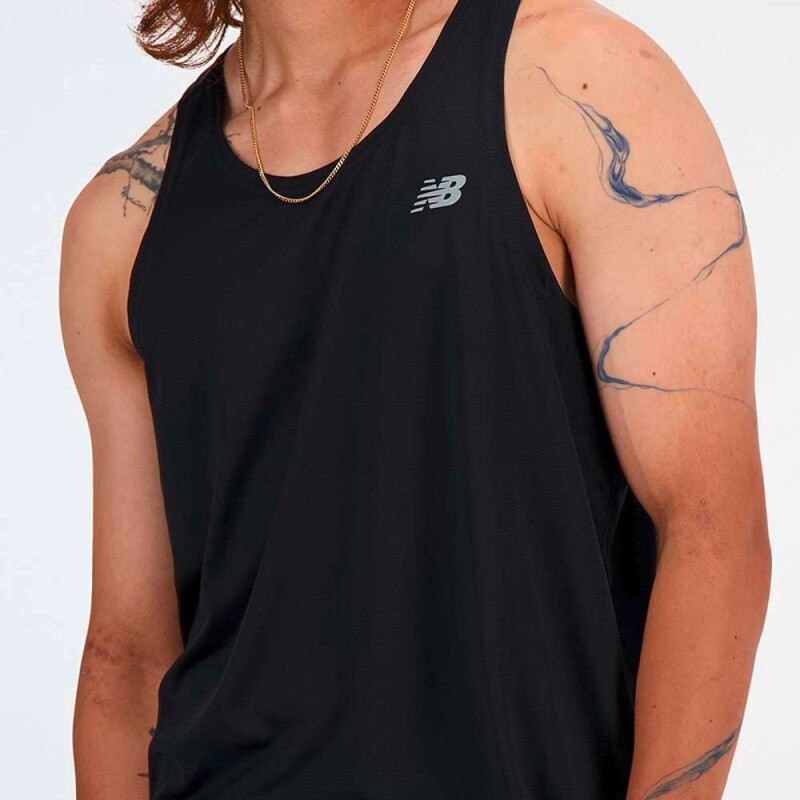 Remera Sport Essentials Singlet de Hombre Negro