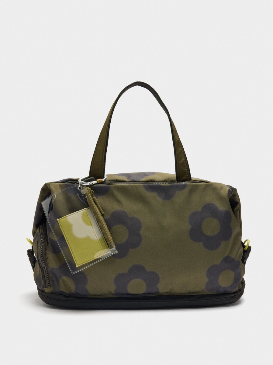 Bolso De Deporte De Nylon Con Estampado Floral - multicolor 