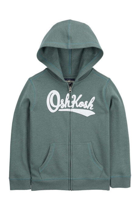 Campera de algodón, con capucha y logo. Talles 6-14 Sin color