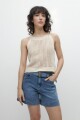 Short de jean con cinto jean medio