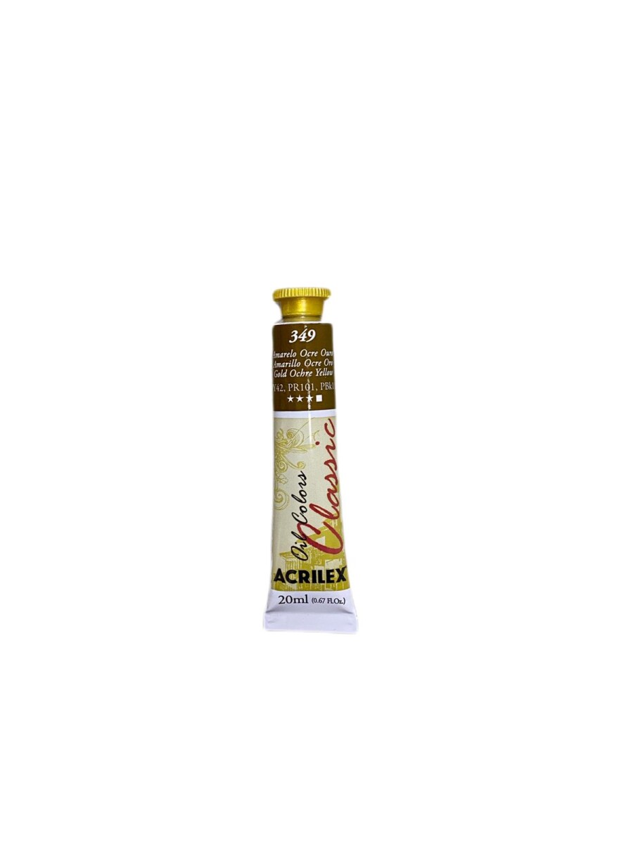 Pintura al Óleo para Lienzo Acrilex 20 ml (Tonos Amarillos y Naranjas) - 349 Amarillo Ocre Oro 