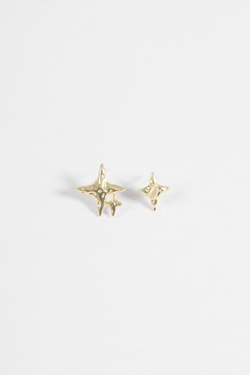 Caravanas estrella asimétrica dorado